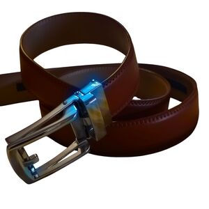 Viral Ratchet Brown Leather Belt with Silver Buckle Size 36 Up